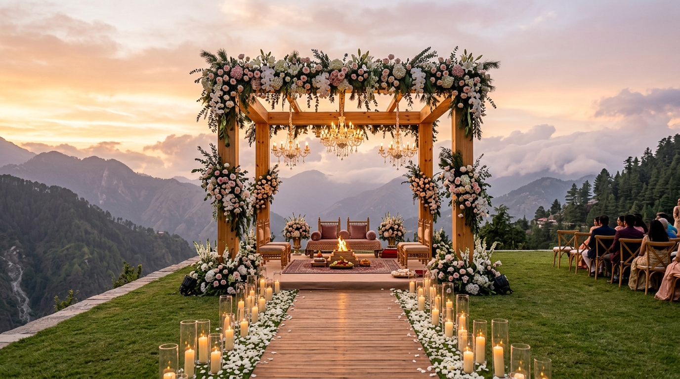 Alpine Cliffside Sunset Mandap