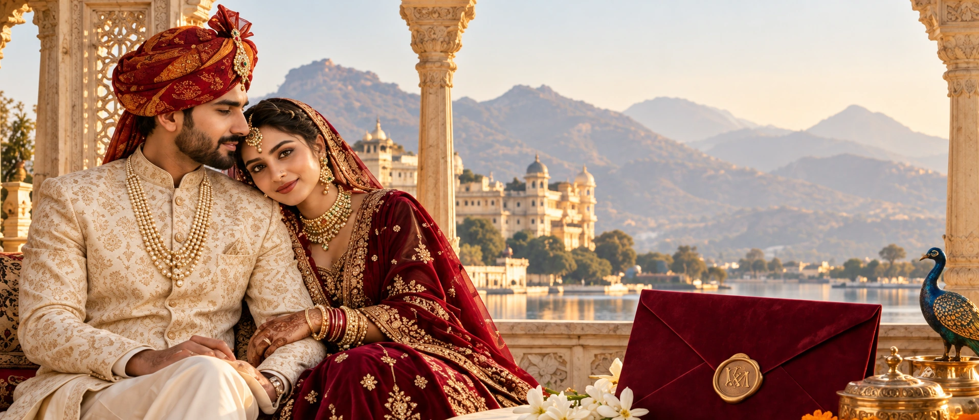 Veer and Ananya together on a royal palace terrace